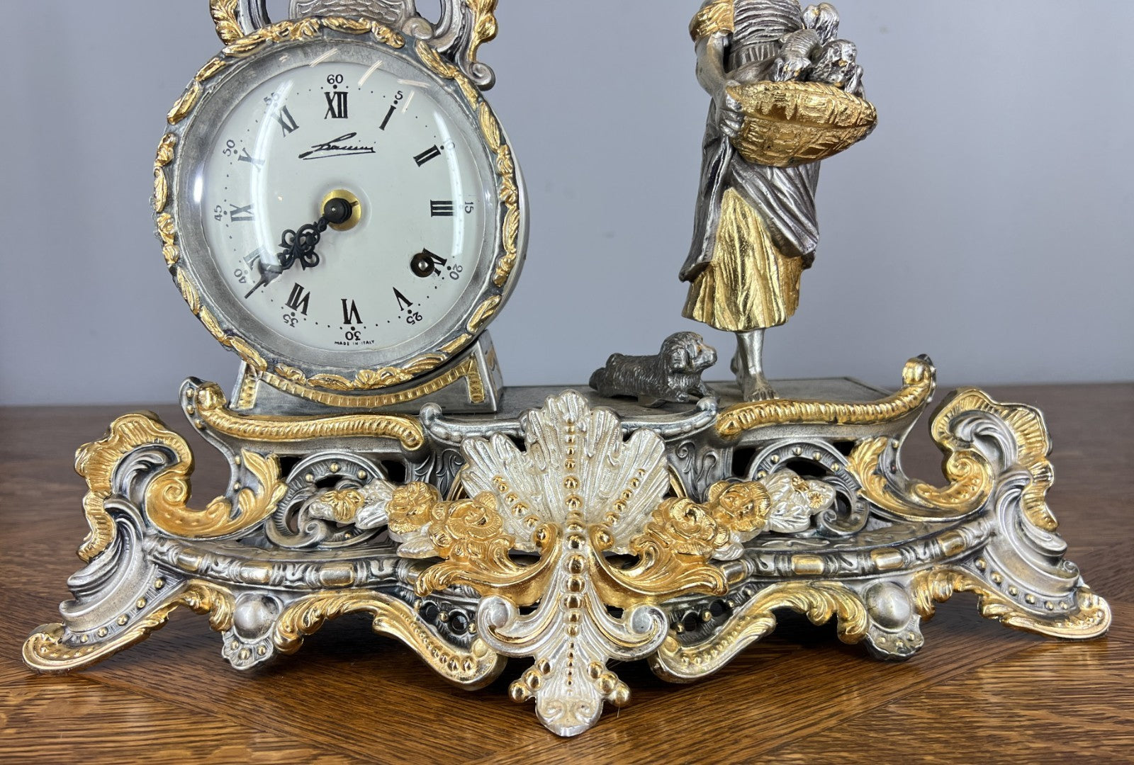 Lancini Imperial Ormolu Gilt Brass Mantle Clock with Candelabras  LOT 46415