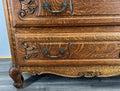Chest of Drawers Vintage French Louis Oak Cabinet with Carved Front LOT 43493