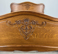Bed Vintage French Louis XVI Double Bed Frame Oak Carved Headboard LOT 45892