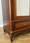 Wardrobe Antique French Style Walnut Mirrored Two Door Carved Armoire LOT 6538
