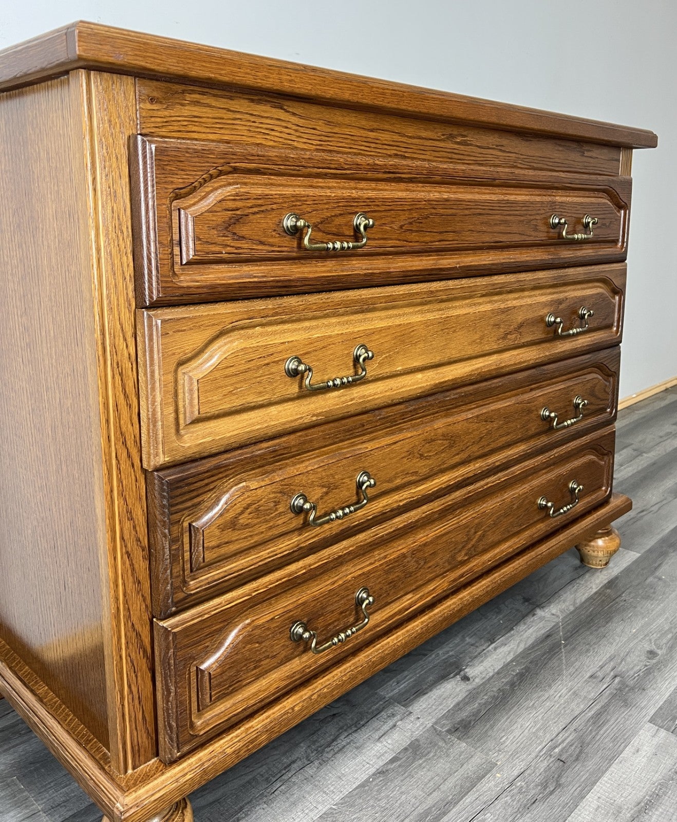 Chest of Drawers Vintage French 4 Drawers Cabinet with Brass Handles LOT 44733