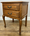 Pair of Bedside Tables Vintage French Louis Oak Nightstands Cabinets LOT 63504