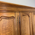 Wardrobe Vintage French Louis XVI Style Oak Four Door Carved Armoire LOT 6506