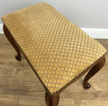 Footstool Vintage French Louis Style Oak Upholstered Stool Bench LOT 48633