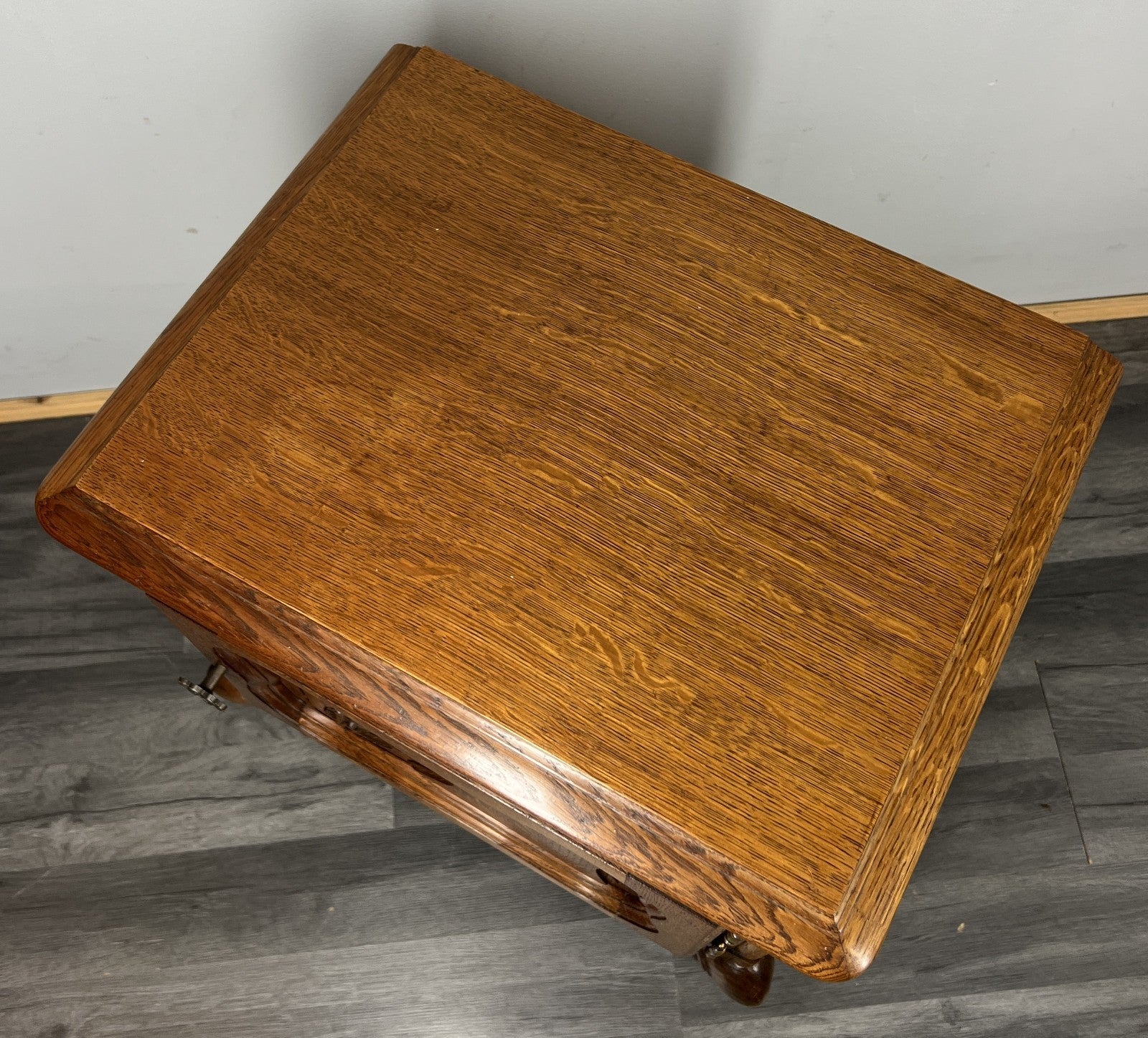 Pair of Bedside Tables Vintage French Louis  XVI Oak Carved Cabinets LOT 444010