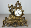 Mantel Clock Antique French Japy Frères Gilt Bronze Figure Clock LOT 36020