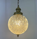 Ceiling Lamp Vintage Style Brass Pressed Crystal Pendant Chandelier LOT 520312