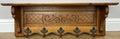 Coat Rack Vintage French Carved Oak Wall Mounted 5 Hooks Rack Hanger LOT 62102