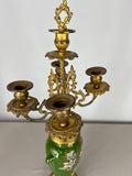 Mantel Clock Set Antique French Garniture Porcelain Bronze Candelabras LOT 362023