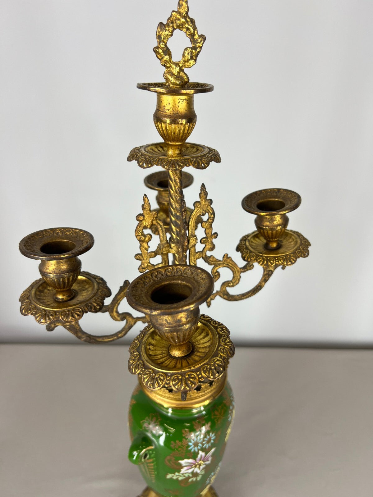 Mantel Clock Set Antique French Garniture Porcelain Bronze Candelabras LOT 362023