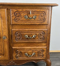 Cabinet Vintage French Louis XVI Oak Carved with 3 Drawers Sideboard LOT 44555