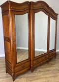 Wardrobe Antique French Mahogany Three Door Mirrored Carved Armoire LOT 61270