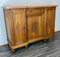 Sideboard Antique French Marble Top Cabinet Carved Storage Cupboard LOT 23710
