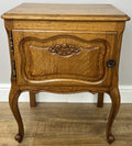 Pair of Bedside Tables Vintage French Louis Oak Nightstands Cabinets LOT 62142