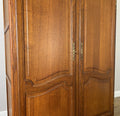 Wardrobe Vintage French Louis Style Oak Two Door Carved Armoire Cabinet LOT 61028