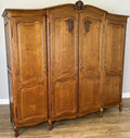 Wardrobe Vintage French Louis XVI Style Oak Four Door Carved Armoire LOT 61100