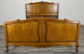 Bed Vintage French Louis XVI Oak Double Bed Frame Carved Headboard LOT 29671