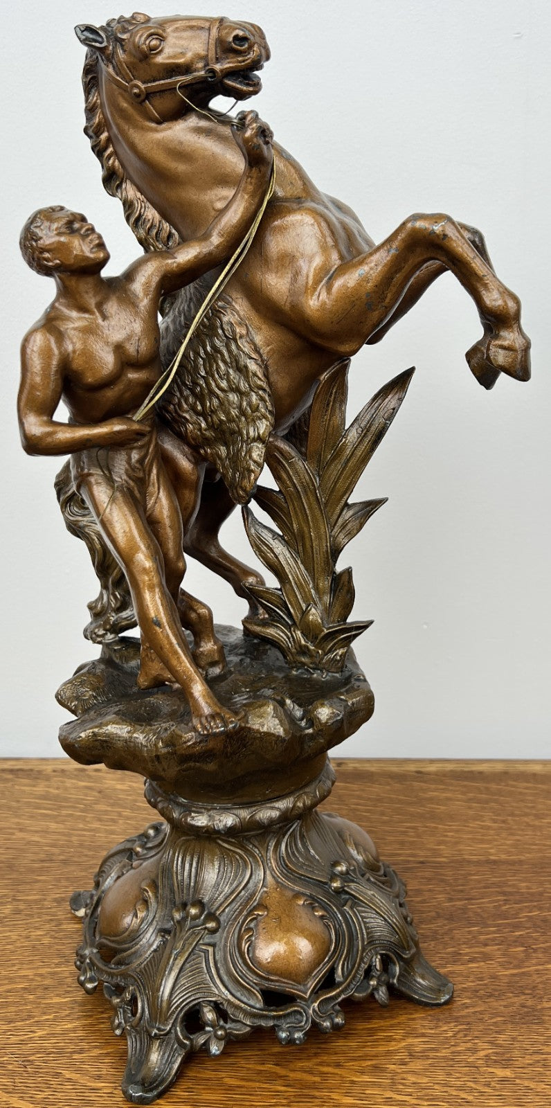 Figures Vintage Metal Horse Statues Pair Ornate Classical Sculpture Set LOT 49380