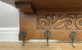 Coat Rack Vintage French Oak Wall Mounted 5 Hooks Carved Rack Hanger LOT 63024
