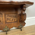 Coat Rack Vintage French Oak Wall Mounted 5 Hooks Carved Rack Hanger LOT 63035