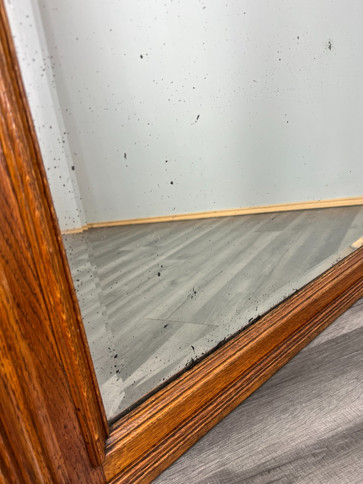 Antique French Style Carved Wall Mirror Oak Ornate Wall Frame LOT 45493