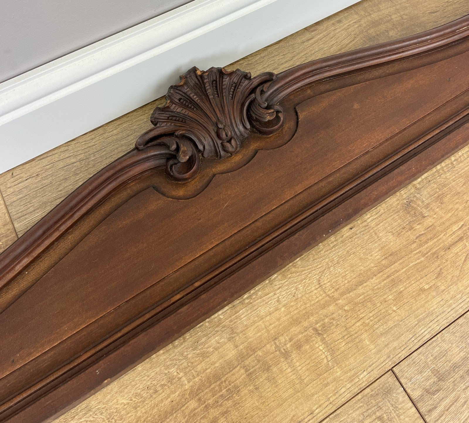 Pediment Antique French Style Walnut Hand Carved Decorative Crest LOT 61676