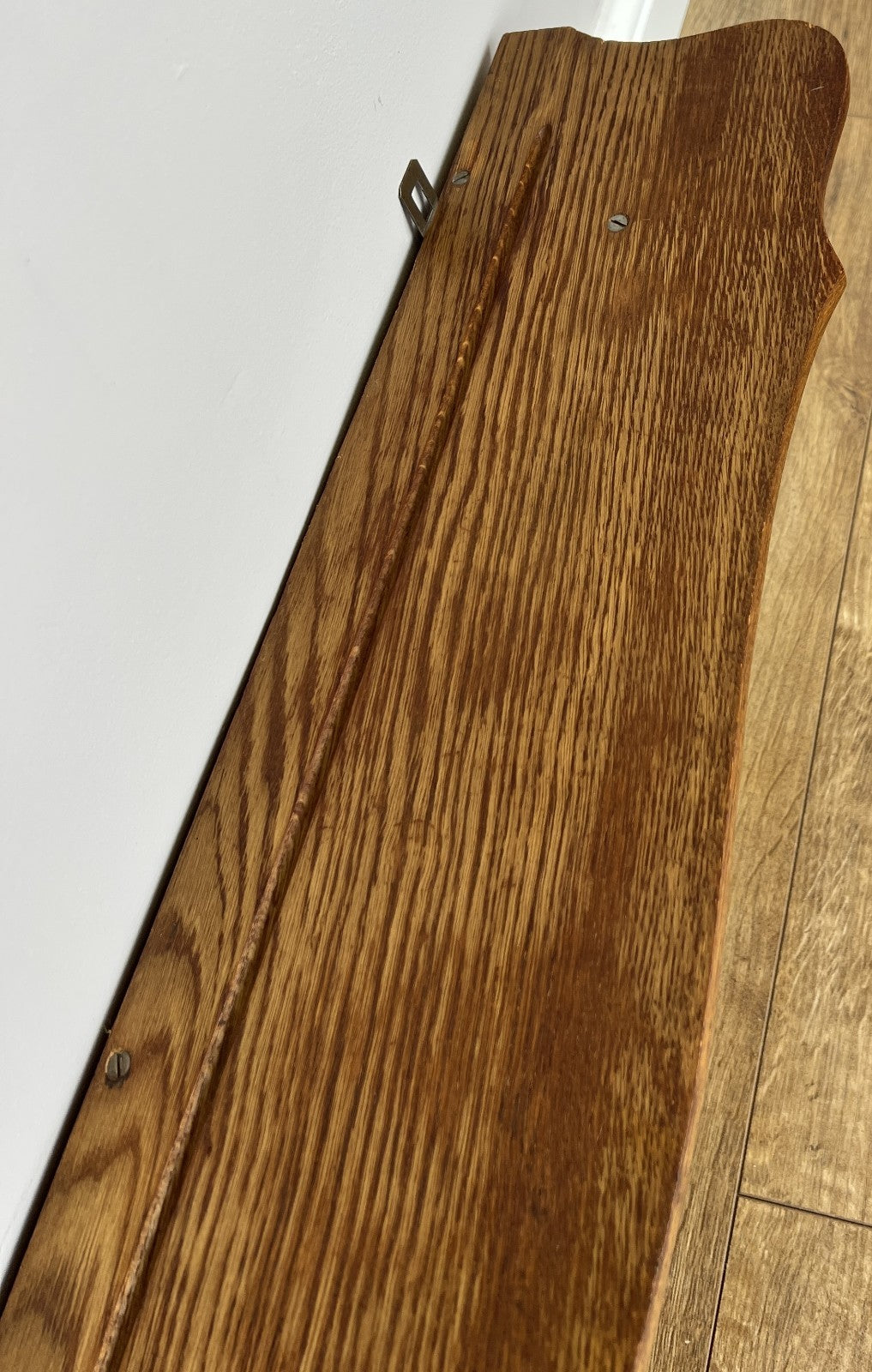 French Vintage Coat Rack Oak 5 Hooks Wall Shelf Carved Coat Hanger LOT 49048