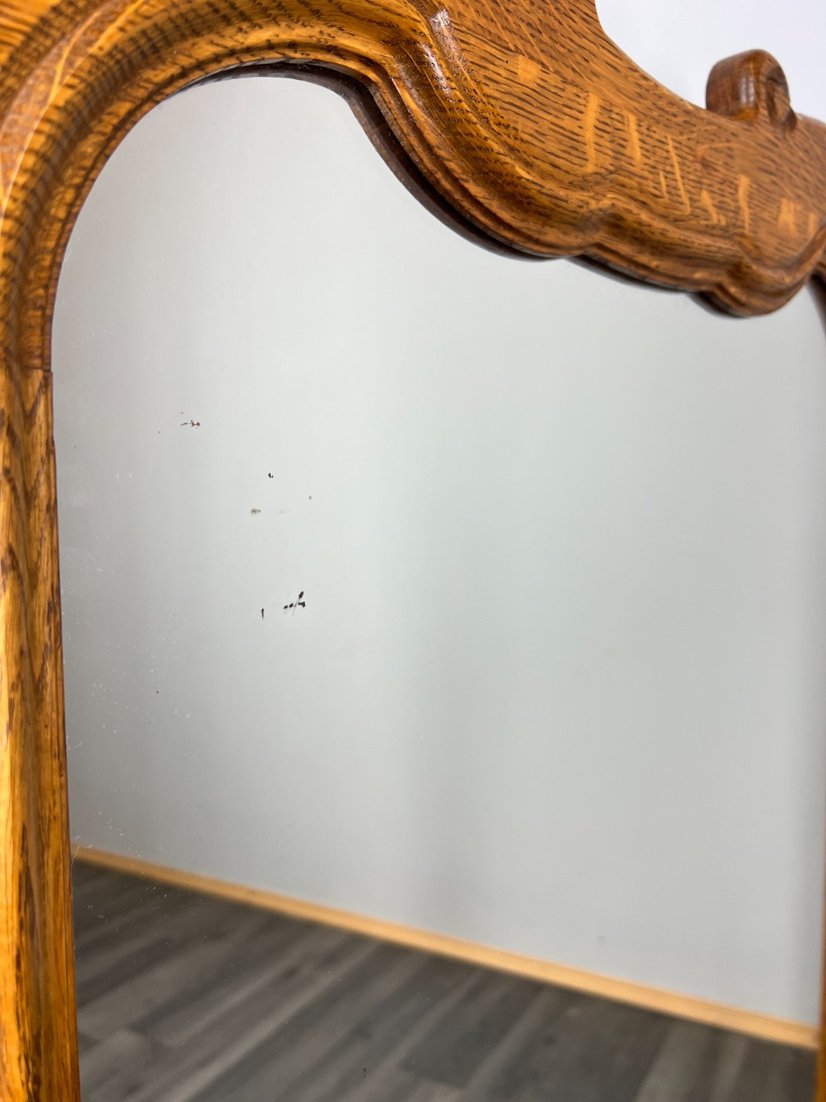 Vintage French Style Carved Wall Mirror Oak Ornate Wall Frame LOT 45455