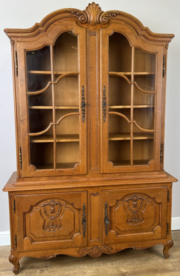 Bookcase Vintage French Louis XVI Oak Display Cabinet Carved Sideboard LOT 62830
