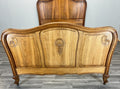 Bed Antique French Style Oak Double Bed Frame Carved Headboard LOT 37111