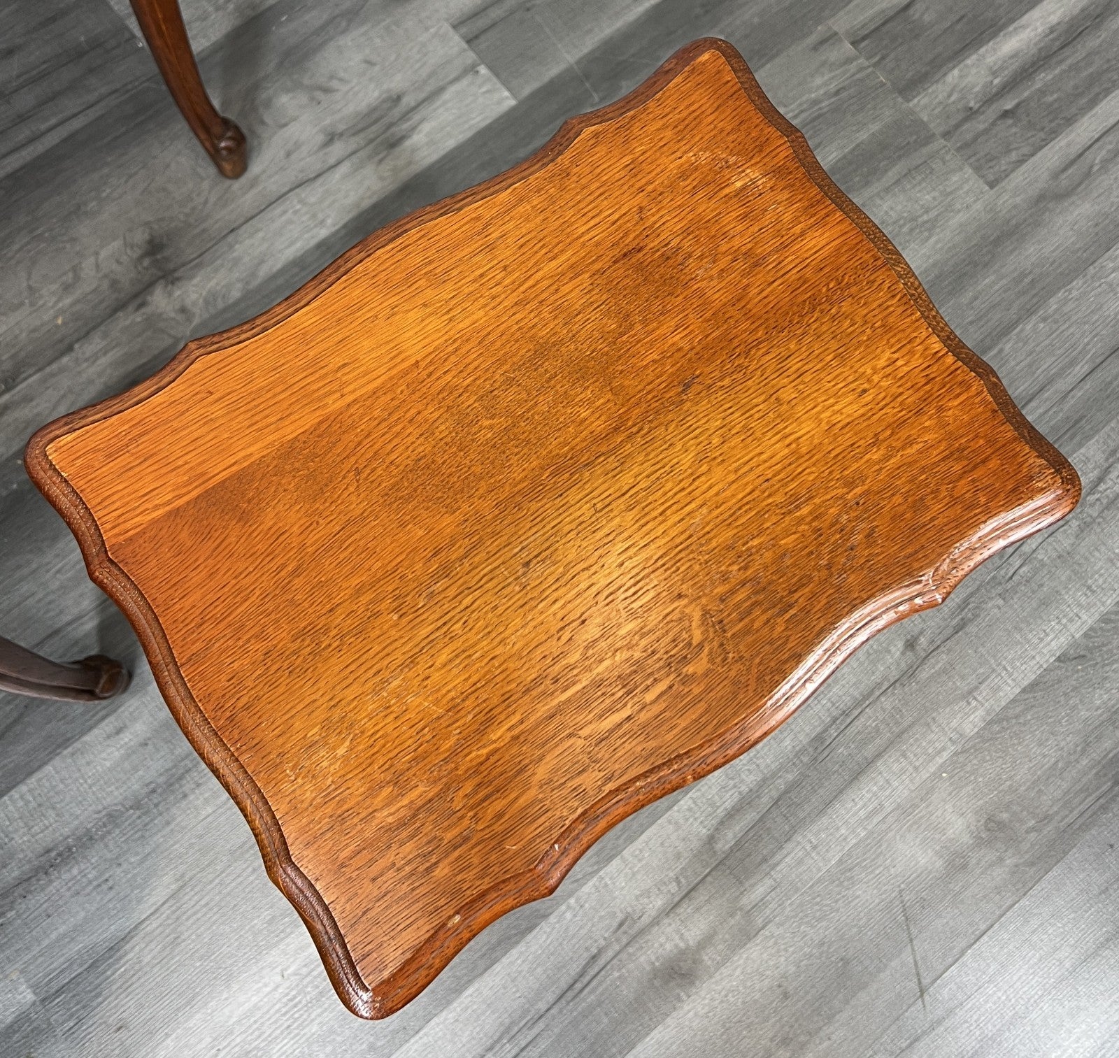 Vintage French Louis XIV Oak Set of Three Nested Carved Tables LOT 44265