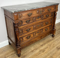 Chest of Drawers Antique French Style Marble Top Walnut Cabinet LOT 60772