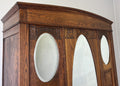 Wardrobe Antique French Oak Two Door Mirrored Carved Armoire Cabinet LOT 61235