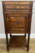 Bedside Table Antique French Style Oak Cabinet Carved Nightstand LOT 63931