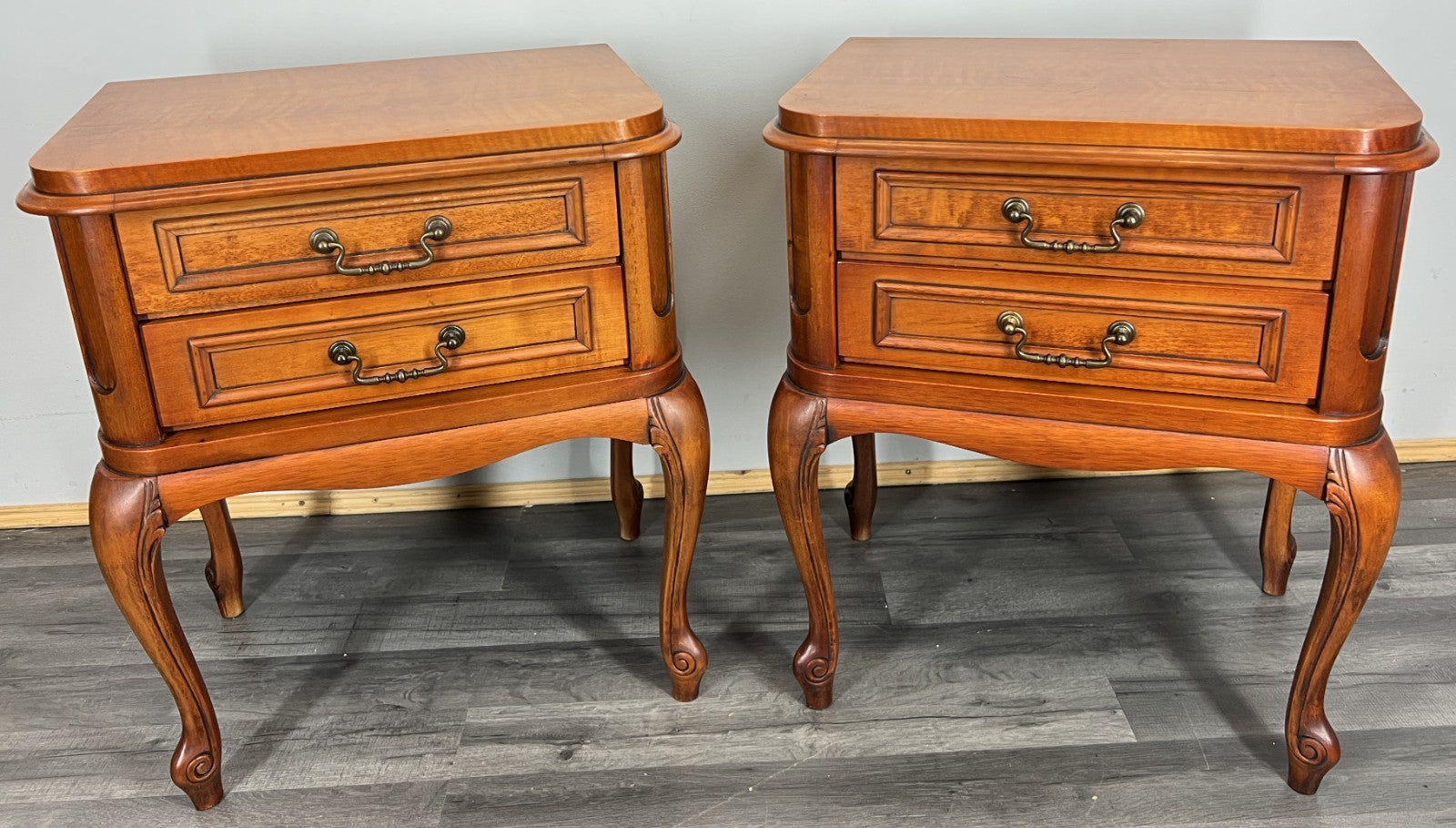 Pair of Bedside Tables Vintage French Louis XVI Nightstands Cabinets LOT 44482