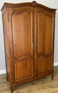 Wardrobe Vintage French Louis Style Oak Two Door Carved Armoire Cabinet LOT 61022