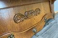 Coat Rack Antique French Oak Carved Wall Coat Hanger 5 Brass Hooks LOT 35067