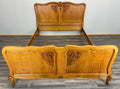 Bed Antique French Louis XVI Oak Double Bed Frame Carved Headboard LOT 36620