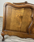 Bed Vintage French Louis XVI Double Bed Frame Oak Carved Headboard LOT 46004