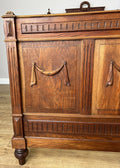 Bed Antique French Style Oak Double Bed Frame Carved Headboard LOT 60947