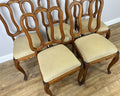 Dining Chairs Vintage French Louis Style Oak Set of 6 Upholstered Seats LOT 63447