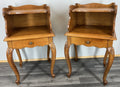 Pair of Bedside Tables Vintage French Louis Oak Cabinets with Drawers LOT 44471