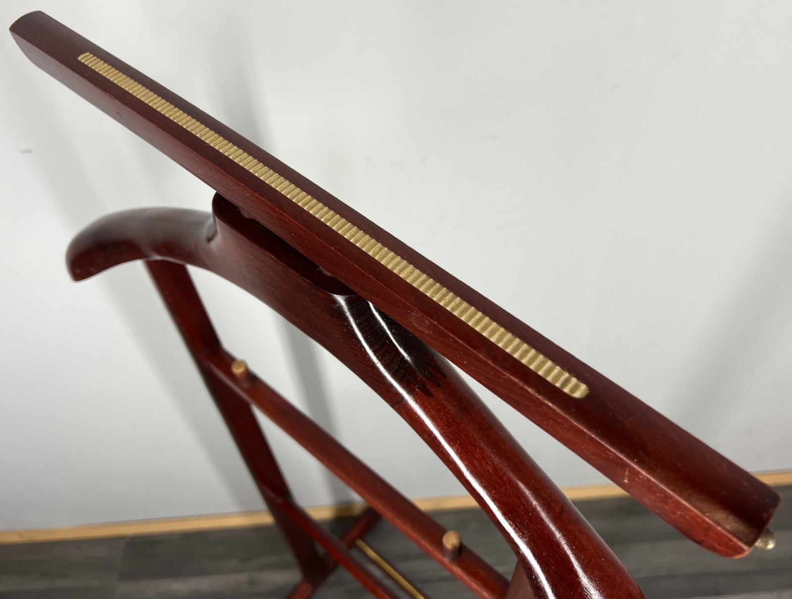 Clothes Valet Stand Vintage French Gentlemen’s Suit Hanger Brass Bar LOT 42884