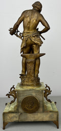 Clock Antique French Ornate Figural Marble Forgeron Mantel Clock LOT 6479