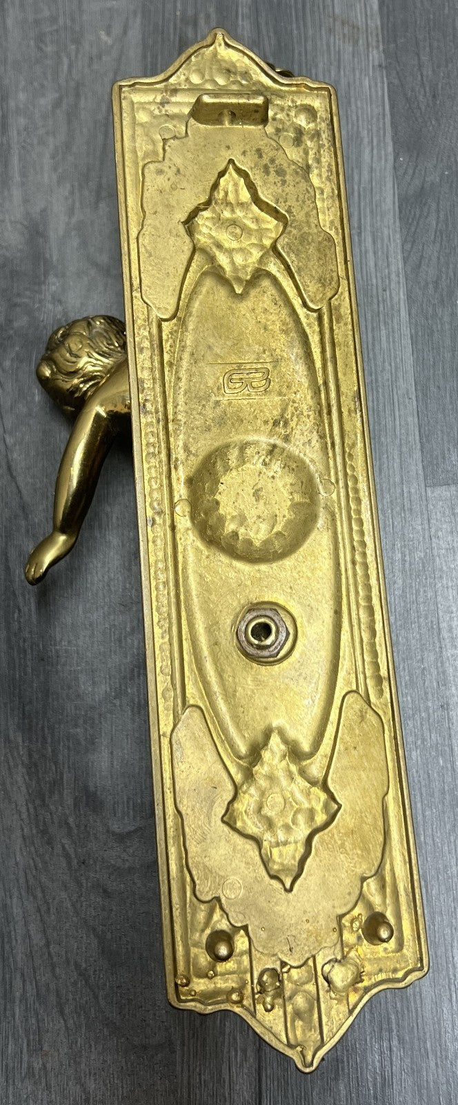 Wall Candle Holder Vintage French Style Sconce Pair Brass Cherub LOT 466512