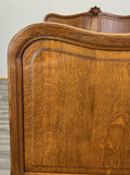 Bed Vintage French Louis Style Oak Double Bed Frame Carved Headboard LOT 47304