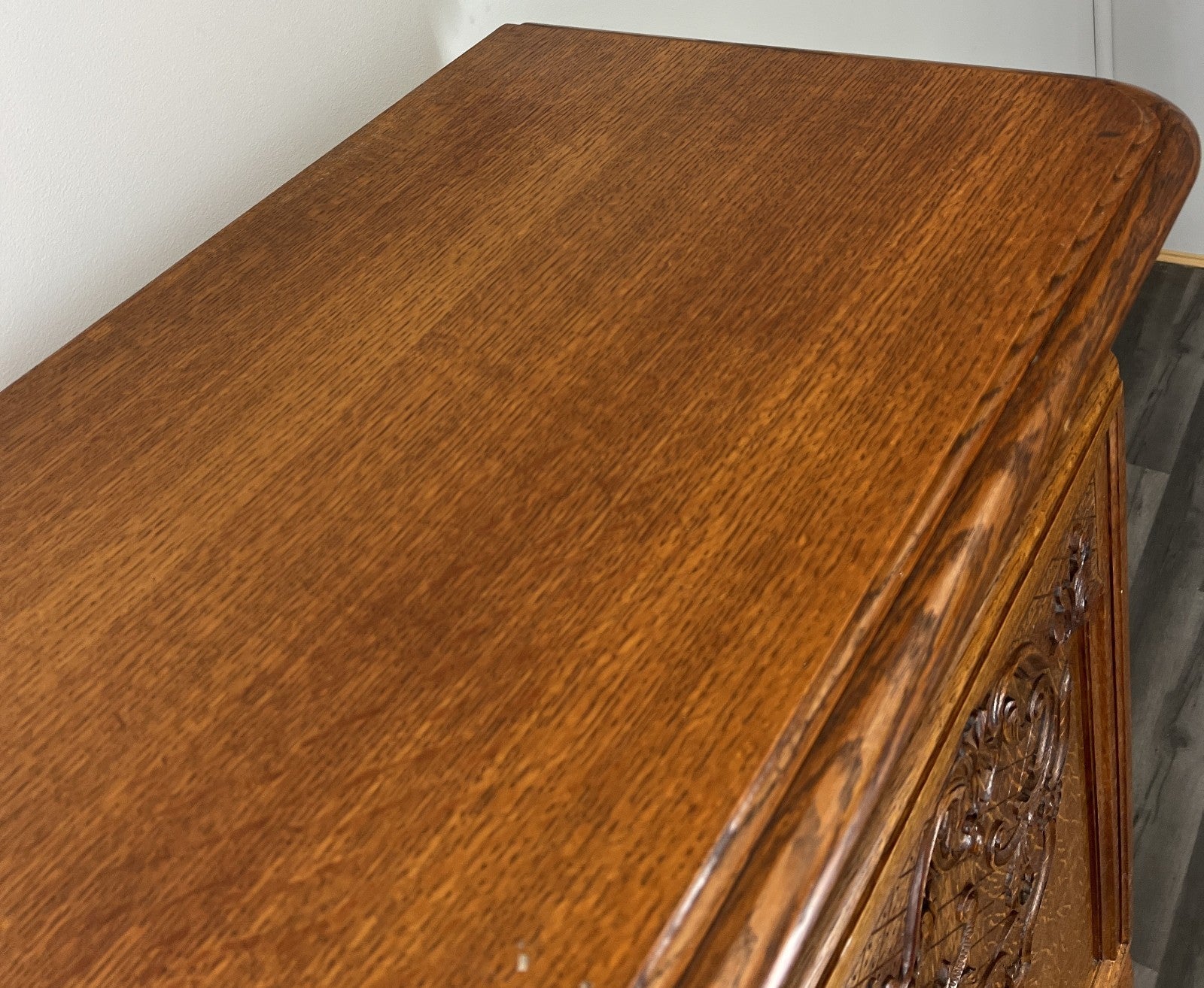 Cabinet Vintage French Louis XVI Oak Sideboard Carved Panels Cupboard LOT 450711