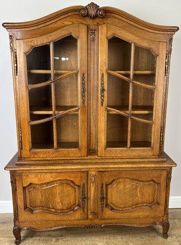 Bookcase Vintage French Louis XIV Style Oak Display Cabinet Sideboard LOT 49340