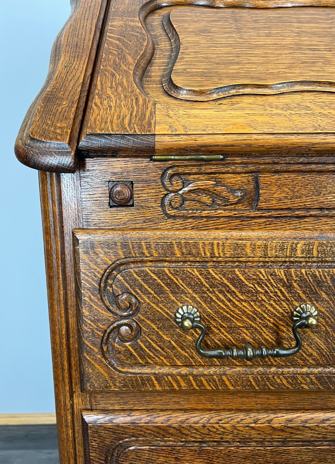 Secretaire Writing Desk Antique French Style Bureau Drop Front Cabinet LOT 35236