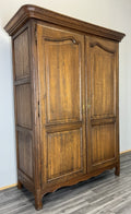 Wardrobe Vintage French Louis XVI Oak Double Door Carved Armoire LOT 48021